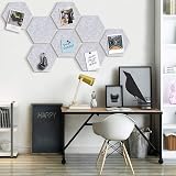 Yoillione Hexagon Self-Adhesive Pin Board Grey 8 Pack 22x19cm DIY Wall Decor 20 view 3