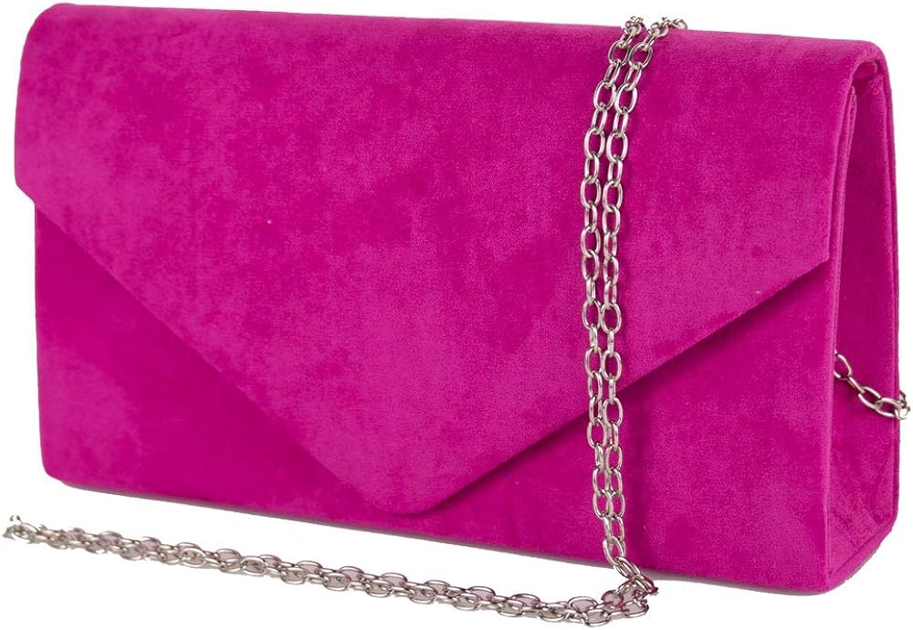 Emila Pochette donna elegante da cerimonia scamosciata Borsa a mano piccola  Clutch gialla rosa rossa Borsetta nera da sera in Tessuto scamosciato Borse  urban-earth.co.uk
