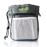 NolongerWild - Dog Treat Training Pouch - Small Size - Easy Storage For Dog Toys, Treats, Kibble - 3 Ways To Wear (Waist, Shoulder and Clip) - Built in Poop Bag Dispenser - Washable and Weather Proof