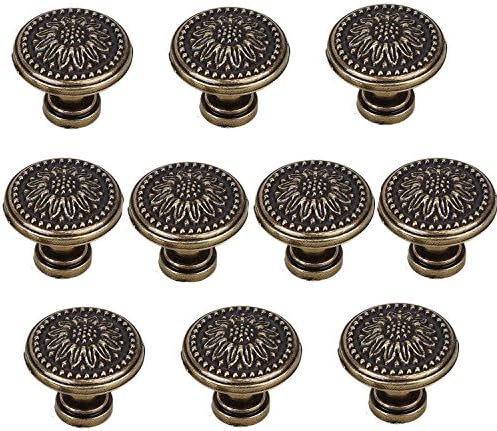 Vita Hardware Vintage Cabinet Drawer Knob Hardware Antique Bronze Drawer Dresser Cupboard Pull Handle Knob 30mm pack of 10