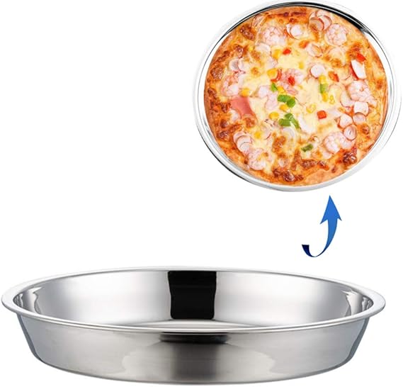 Deep Dish Pizza Pan, Pizza Pan for Oven Stainless Steel Pizza Tray 10