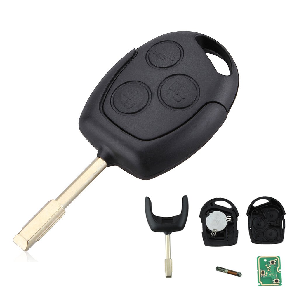 ePathChina 433Mhz 3 Buttons Remote Entry Key Fob with 60 Chip Fit for Ford Mondeo / Fiesta / Focus / KA / Transit / K2 2002-2012
