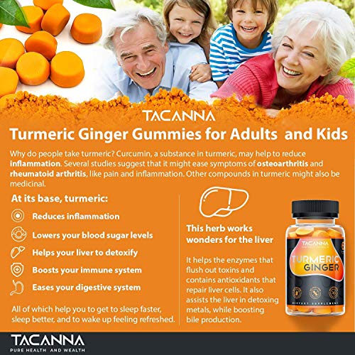Tacanna Turmeric Ginger Gummies [2 Pack] Total 120 Count Curcumin