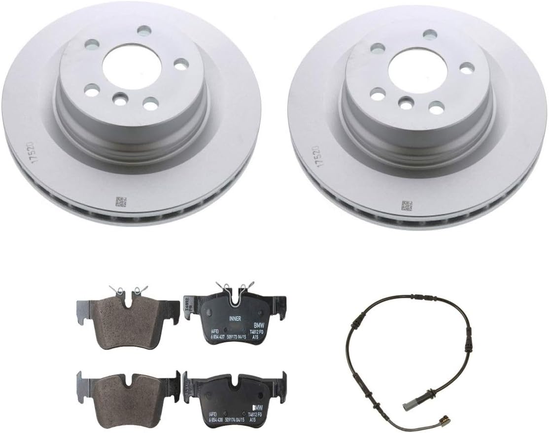 Genuine Rear Brake Kit Disc Rotors Pads & Sensor For BMW