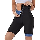 Meiosuns Sauna Sweat Short for Women Weight Loss High Waisted Pant Compression Workout Waist Trainer Sauna Shorts Body Shaper