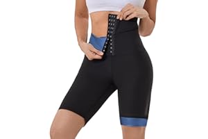 Meiosuns Sauna Sweat Short for Women Weight Loss High Waisted Pant Compression Workout Waist Trainer Sauna Shorts Body Shaper