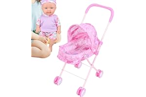 Stroller Toy | Pretend Play Stroller with Canopy,Realistic Foldable Pushchair | for Home Travel Party Birthday School Outdoor