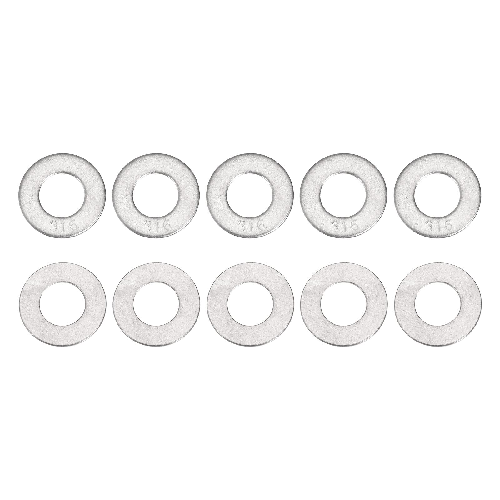 DTGN 30mmx1.9mm(ODxT) 316 Stainless Steel Flat Washers - 25Pack - Good for 9/16" Industrial Machinery Screw Bolt - Flat Ring Gaskets - Silver Tone