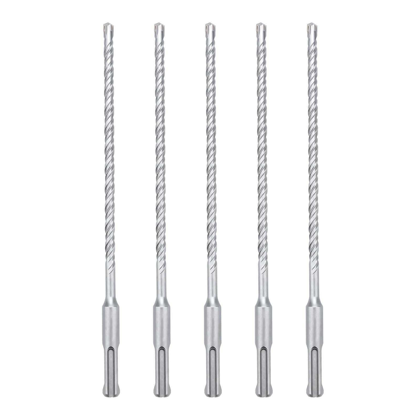 hsawbit 5PCS Masonry Drill Bits Set with SDS Plus Shank, 8mm x 210mm Hammer Drill Masonry Drills Tungsten Carbide Tip for Concrete, Brick, Cement Walls, Stone