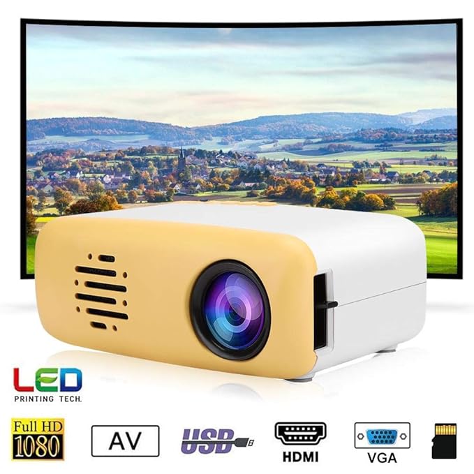 Wendry Mini Proyector,Mini Cute LED HD 1080P Proyector,Muy ...