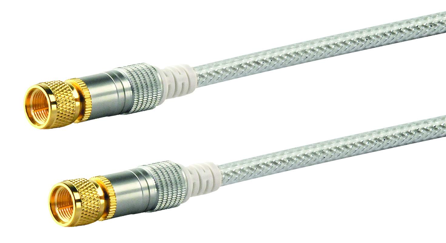 Schwaiger KVCHD75532 Satellite Connection Cable 110 dB 7.5 m F Plug to F Plug (Clear)