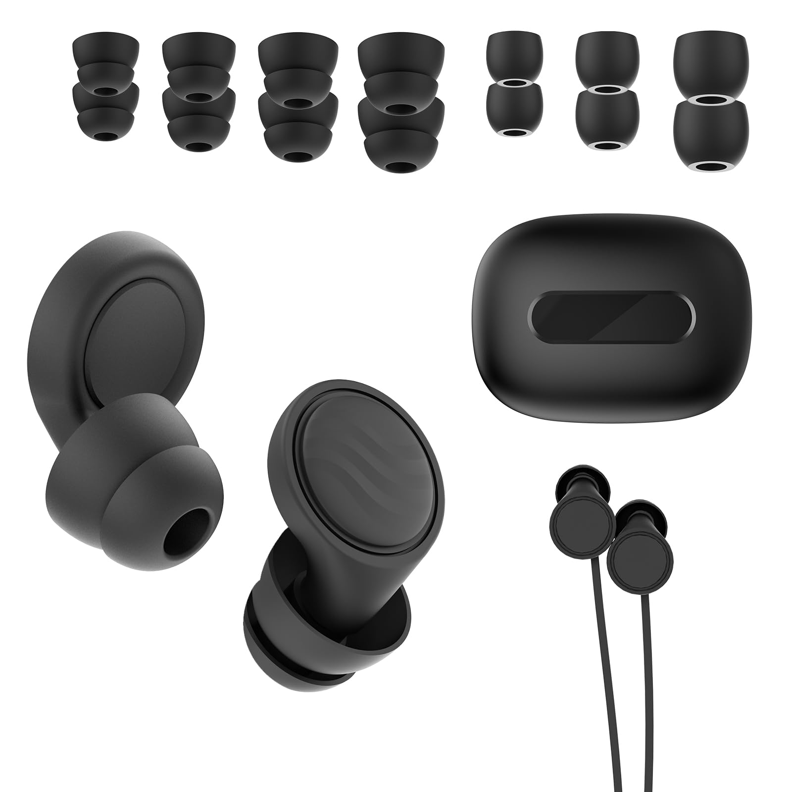Photo 1 of Ear Plugs for Sleeping Noise Cancelling - 35dB Reusable Ear Plugs with 7 Eartips and Carry Case - Flexible