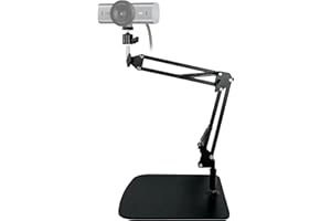 AceTaken MX Brio Webcam Stand, Tabletop Boom Arm Holder for Logitech MX Brio 4K, Biro 4K, Brio 500 Webcams (Black), TWSBAH-AC