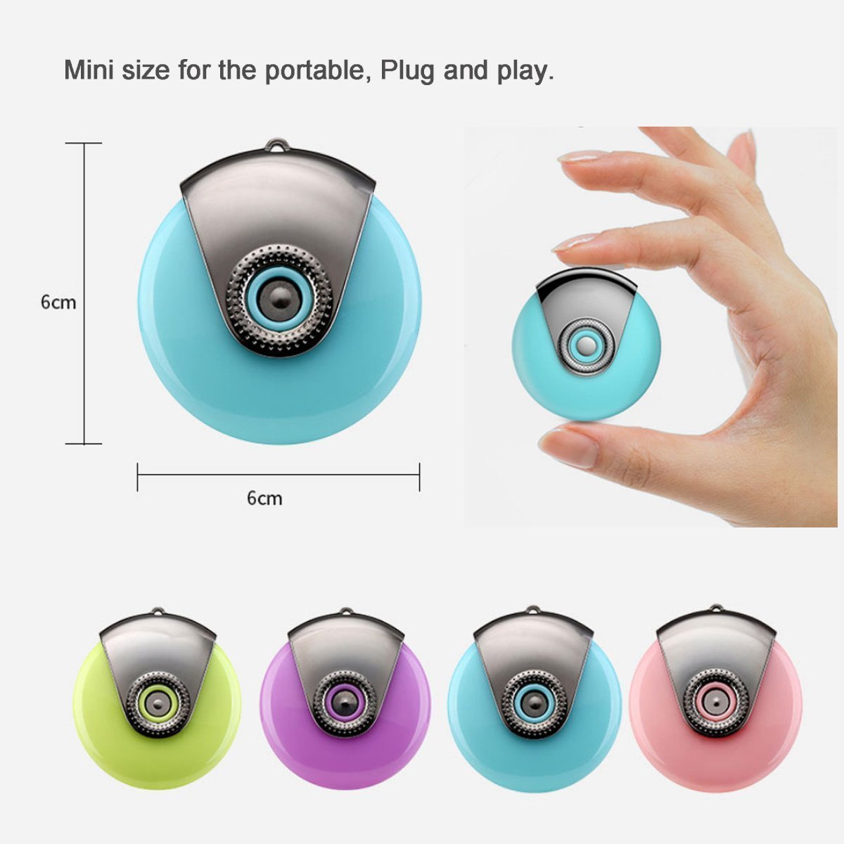 Mini facial sauna for phone,Humidifier Cell Phone Beauty Mist Spray Diffuser, Portable Mobile Phone Filling Water Meter for iPhone7/7plus/ 5/5s/5c/6/6s Plus/SE (Blue)