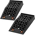 OULEME Low Profile Car Service Ramp - 2 Pack with Anti-Slip Pads for Lift Maintenance and Oil Changes, Low-Chassis Car Tire Ramps for Jack Support