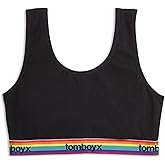 TomboyX Essentials Soft Bra for Women, Cotton Blend, Full Coverage Wireless Bras, Low Impact with Scoop Neck and No Padding