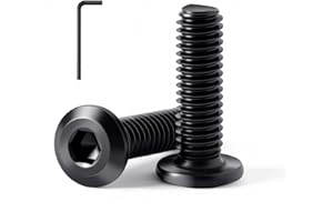 HEXPHANT 1/4-20 x 1 (30 Pack) Flat Head Hex Socket Cap Screws Bolts, Black Oxide 304 Stainless Steel 18-8, Hex Drive Countersunk Furniture Connector, Fully Threaded Machine Thread, Bright Finish