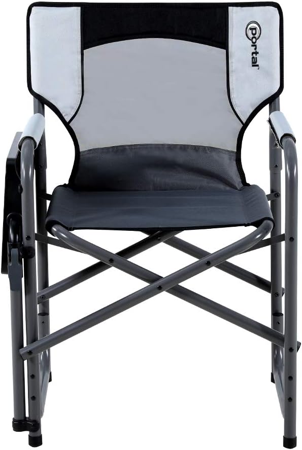 Portal Max Comfort Tablet Table Director's Chair, 17.9”W x 14.6”D x 18.1”/ 34.3”H, Grey: Sports & Outdoors
