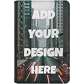 Generic Personalized Passport Cover for Adults, Unisex, Black, Polyurethane, Modern Style, Custom Passport Holder