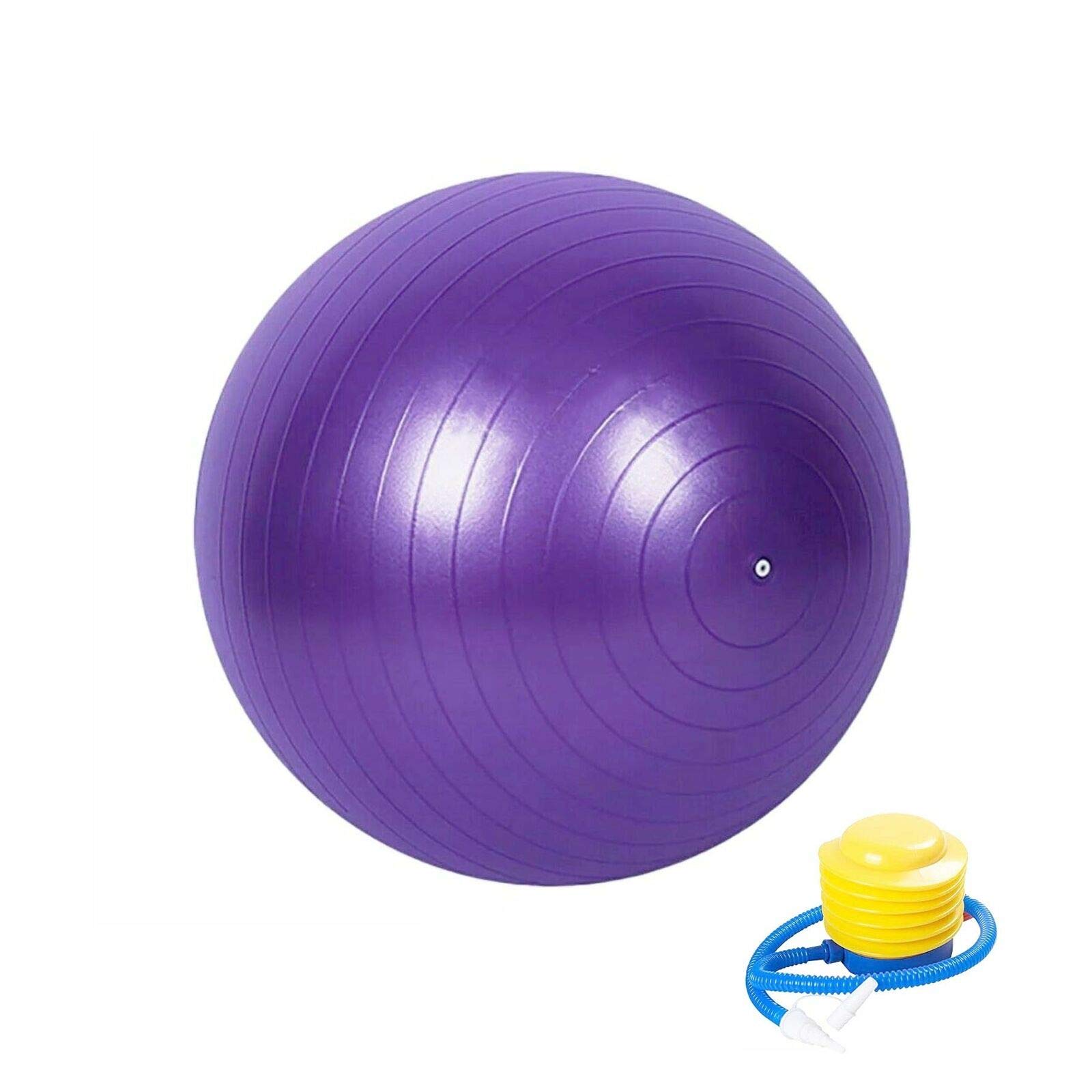 Boolavard Exercise Ball Fitness Ball, Anti-Burst Stability Ball with Quick Pump, Professional Balance Ball for Pilates, Yoga, Core Strength, Birthing Exercise (75cm, L, Purple)