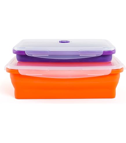 Conteneur de stockage alimentaire en silicone pliable Cozihom avec couvercle à clip, empilable, gain de place, sans BPA, 150ml, 4 paquets