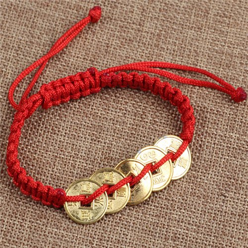 Eatingbiting R Feng Shui Red String Lucky Coin Charm Bracelet Eatingbiting R Feng Shui Red String Lucky Coin Charm Bracelet
