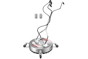 WOJET 20" Pressure Washer Surface Cleaner with 4 Wheels&Dual Handles, 4500PSI Stainless Steel Surface Cleaner Attachment for Pressure Washer for Concrete Driveway Sidewalk Deck Patio, Commercial Grade