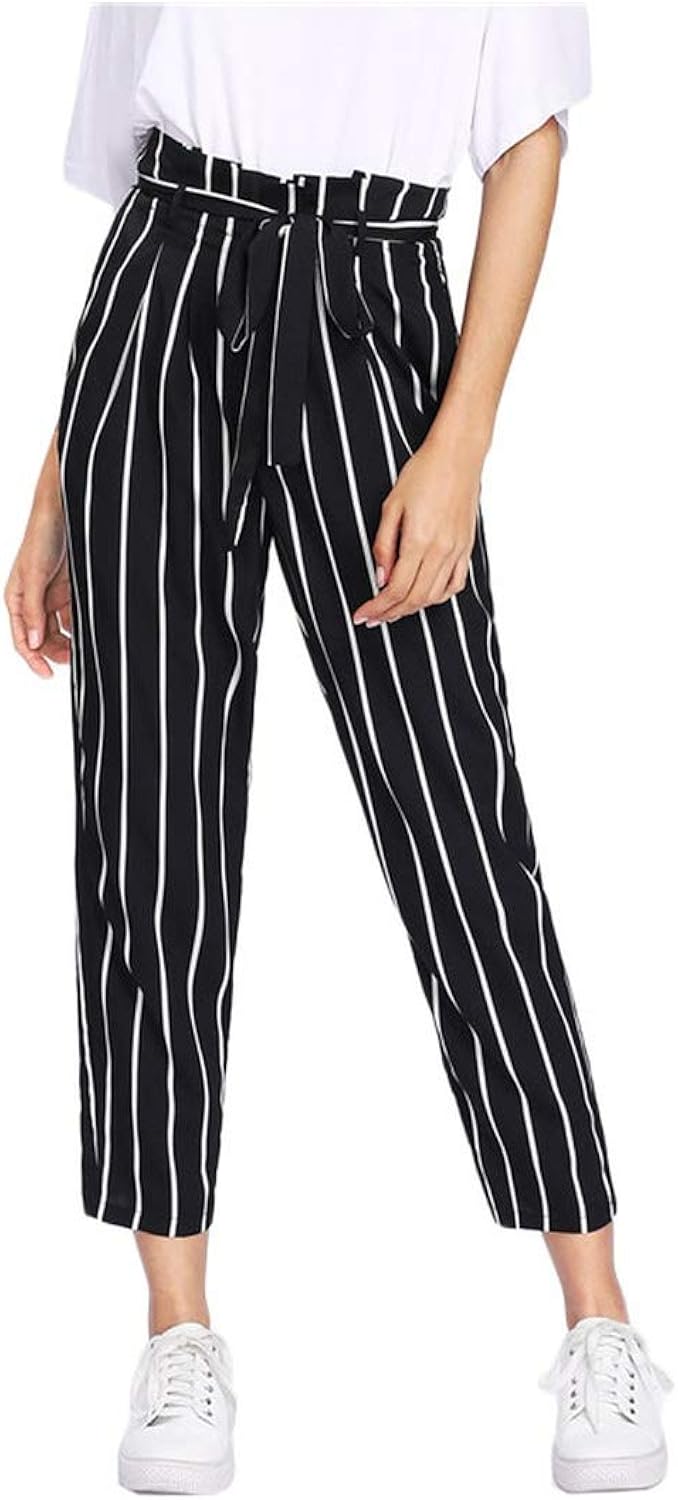 high waisted striped pants outfit