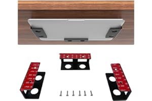 Under Desk Laptop Mount with Adhesive, IFCASE Hard Aluminum Under Desk Shelf Holder for Laptop, Mac mini, MacBook, Keyboard w