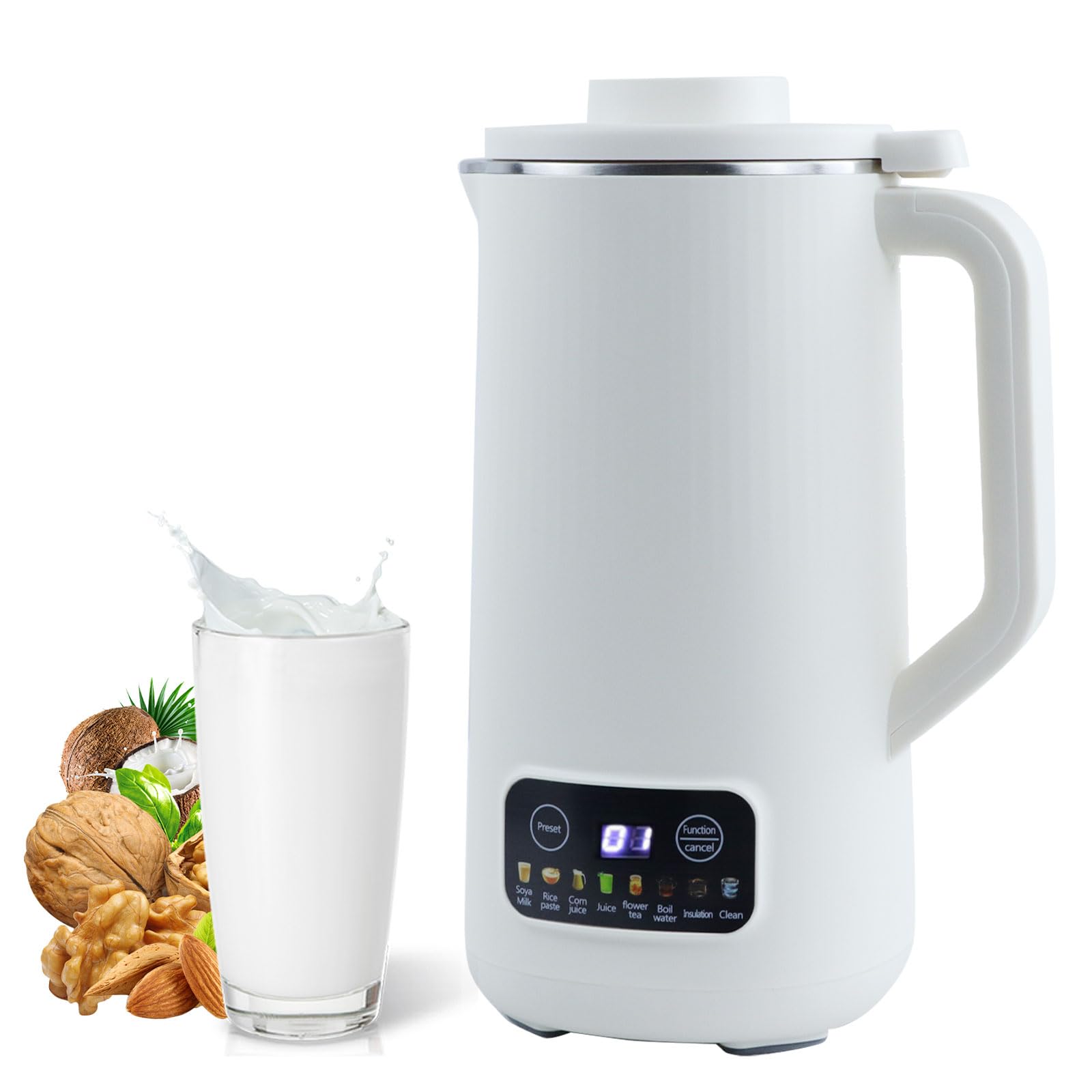 Yabound Nut Milk Maker - Automatic 20 Oz Nut, Oat & Soy Milk Machine with Delay Start, Keep Warm, Self-Cleaning & Free Filtering