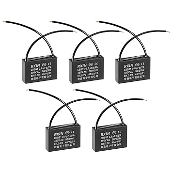 Uxcell Cbb61 Run Capacitor 450v Ac 0 8uf 2 Wire Metallized