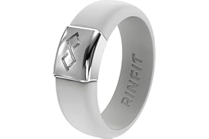 Rinfit Silicone Rings for Women 6mm Wide & Men 7mm Wide, 2mm Thick - Silicone Wedding Bands- Infinity Ring with Metal Plate - Patented Design