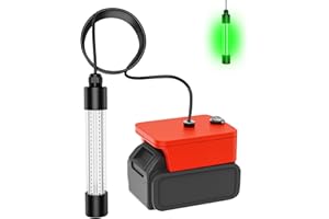 Crtbelfy Underwater Fishing Light Compatible for Milwaukee 18V Battery，LED Green Light for IP68 1300 Lumens Fish Attracting, Night Fishing for Docks Boats or Kayaks(no Battery)