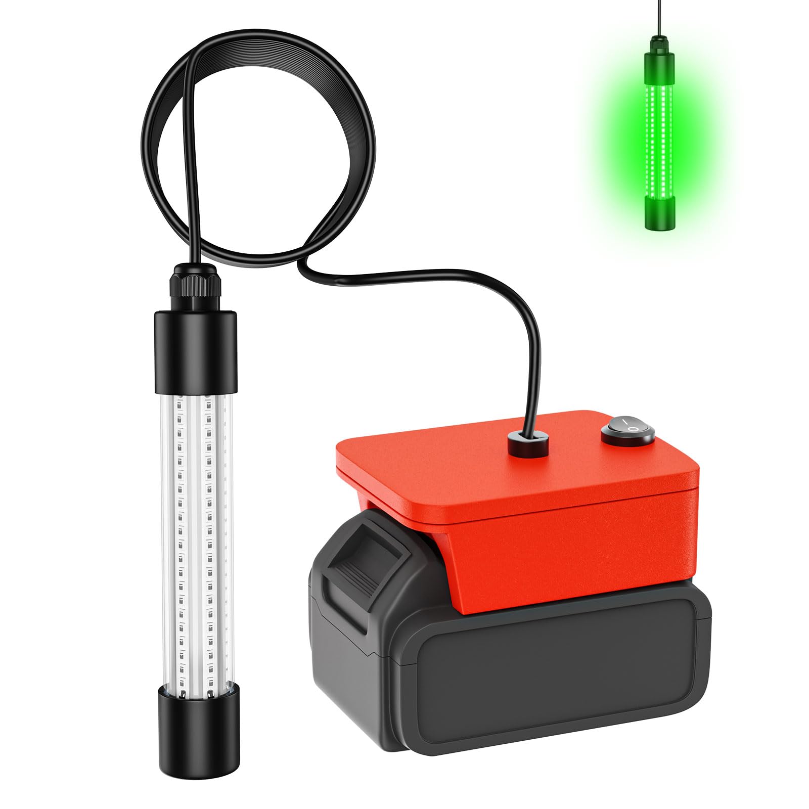 Photo 1 of Underwater Fishing Light Compatible for Milwaukee 18V Battery?LED Green Light for IP68 1300 Lumens Fish Attracting, Night Fishing for Docks Boats or Kayaks(no Battery)