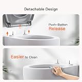 Pipishell Soft Close Toilet Seat with Quick Release Grey O Shape view 7