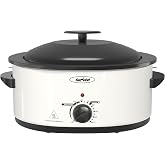 Sunvivi Electric Roaster Oven for Small Families, 8QT Portable Roaster with Self-Basting Lid Defrost &amp; Keep Warm, Adjustable Temp 150&deg;F-450&deg;F for Baking, Slow Cooking, Buffet Serving &amp; RV Camping