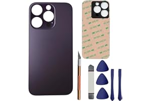 Anglepingping 14 Pro Back Glass Replacement for iPhone 14 Pro Rear Back Glass with Pre-Installed Adhesive + Reparing Toolkit(Deep Purple)