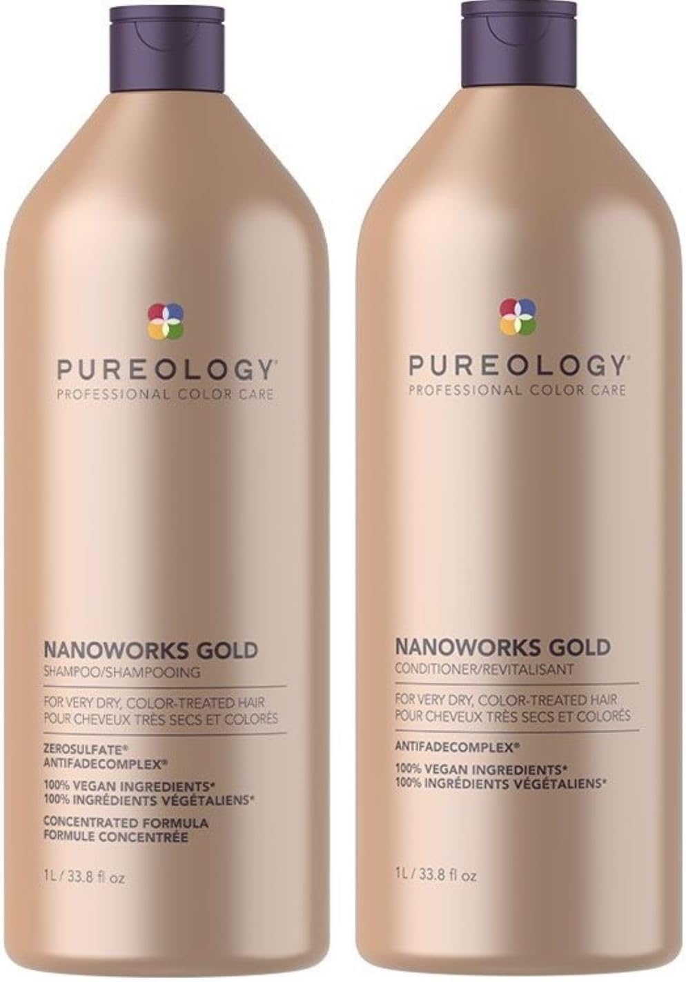 Pureology Nanoworks Gold Shampoo Conditioner Duo 1000ml each Salon Size