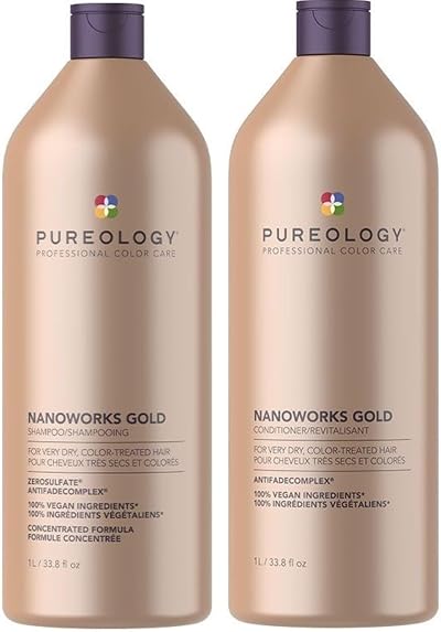 Pureology Nanoworks Gold Shampoo Conditioner Duo 1000ml each Salon Size