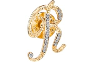 ETHOON Initial Letter Brooch Pin Small Lapel Pin Tie Tack Name Personalized Gifts for Women Men Gold A-Z