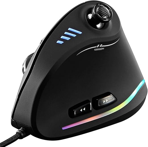 ZLOT - Ratón vertical para videojuegos, con cable RGB ergonómico, USB ...
