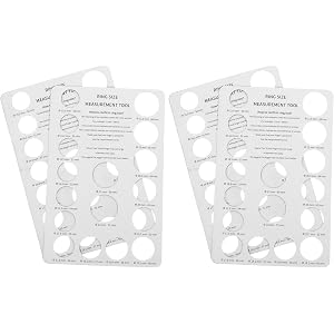 Cabilock 4pcs Ring Sizer Measuring Tool with Finger Circumference Chart for Men and Women, Accurate and User-Friendly Jewelry