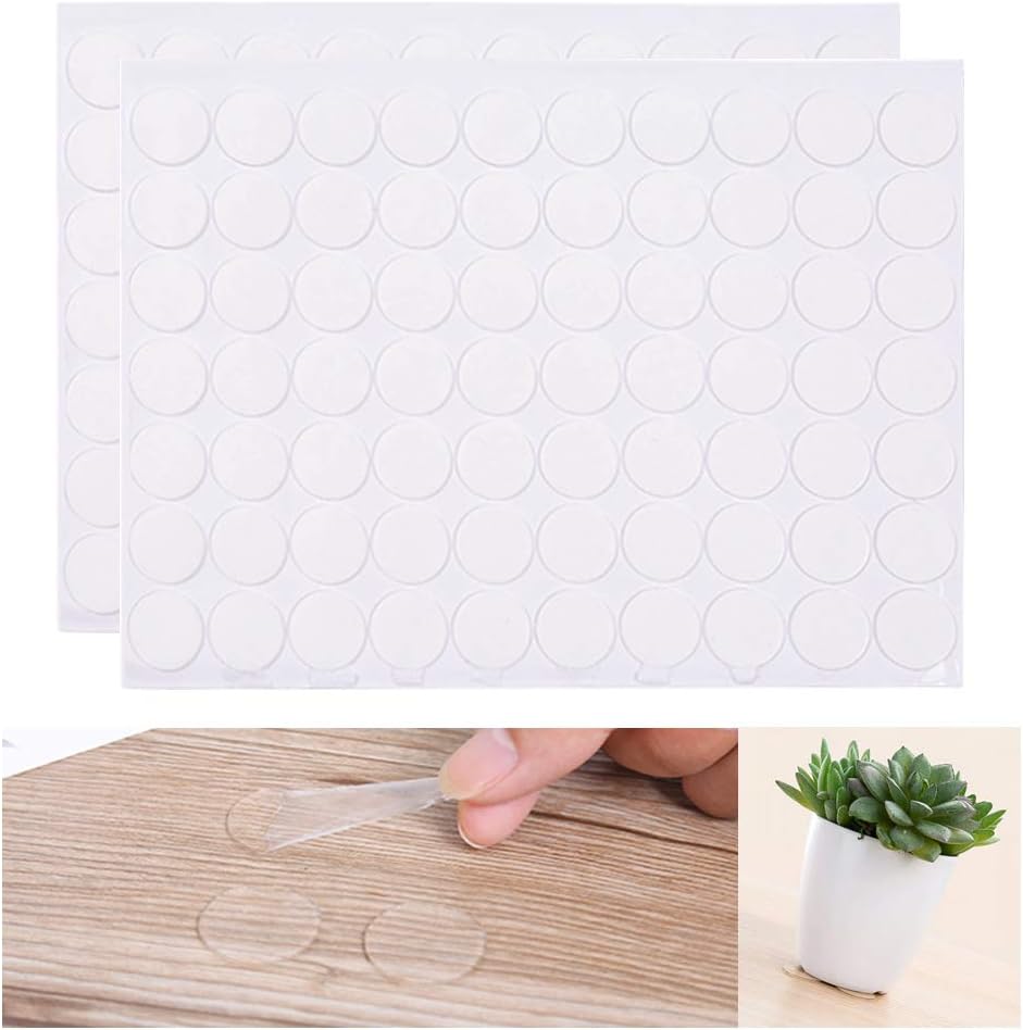 Acrylic Round No Traces Transparent Double-Sided Adhesive,Strong Waterproof Sided Sticky Pads 140 Pcs