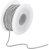 UNICRAFTALE 32 Feet 10m 304 Stainless Steel Rolo Box Chain Bulk Chains 2.5mm Wide Link Curb Cable Chains Metal Roll Necklace Findings Coil Chain for Summer Gifts DIY Craft Jewelry Making