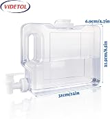 VIDETOL 3L Fridge Water Dispenser Tap 2 Pack PETG Clear Office Home Beach view 2