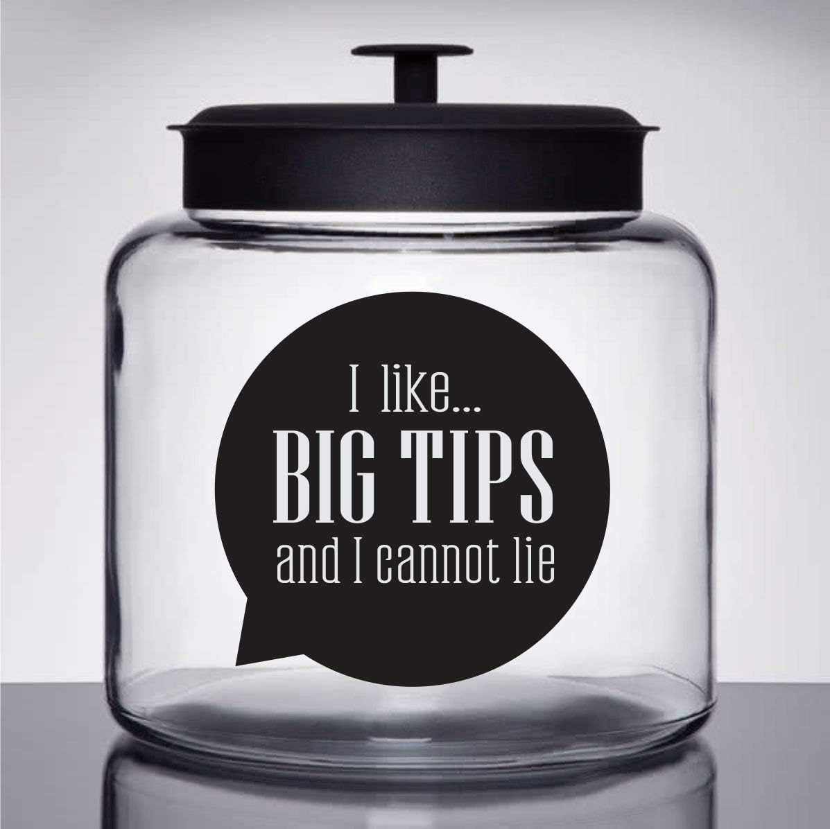 Stanley Tip Money Jar Decal Glass Canister Label Waitress