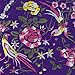 SuoSuo Jewelry Roll,Travel Jewelry Roll Bag,Silk Embroidery Brocade Jewelry Organizer Case with Tie Close,Dark Purple Flower
