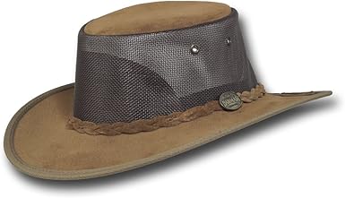 Barmah hats foldaway cooler leather hat Clearance