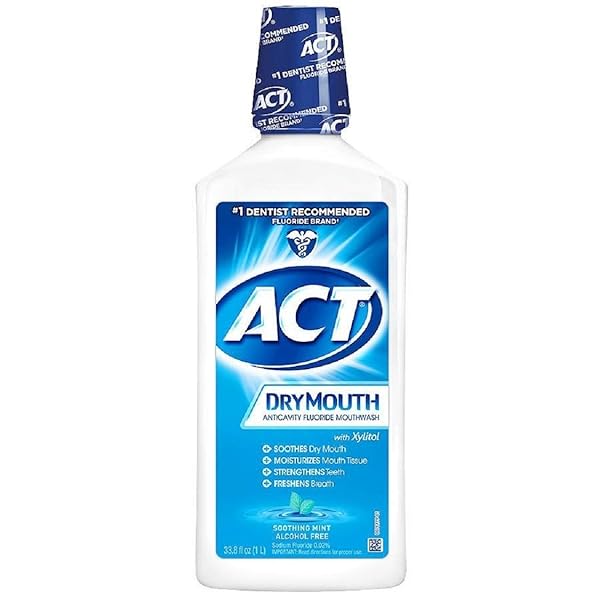 ACT DRY MOUTH ANTICAVITY FLUORIDE MOUTHWASH SOOTHING MINT 33.8 OZ