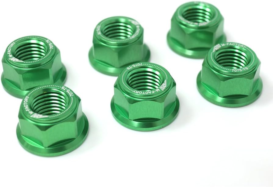 Green CNC Racing Rear Sprocket Nuts Set For Suzuki GSXR